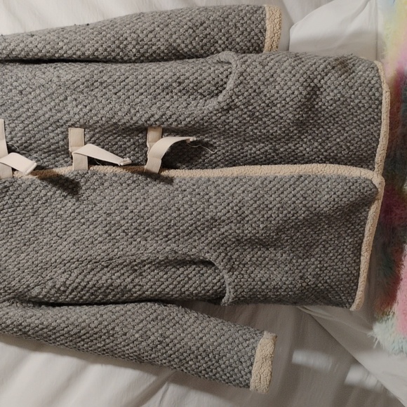 Free People Wool Blend Thick Fleece Vintage Coat W Hood Sz.SP Gently Worn - Picture 3 of 12